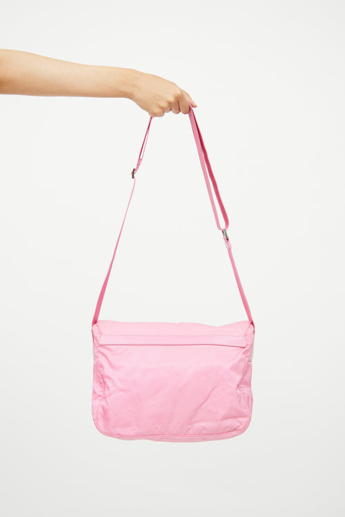 Prada Pink Nylon Messenger Bag