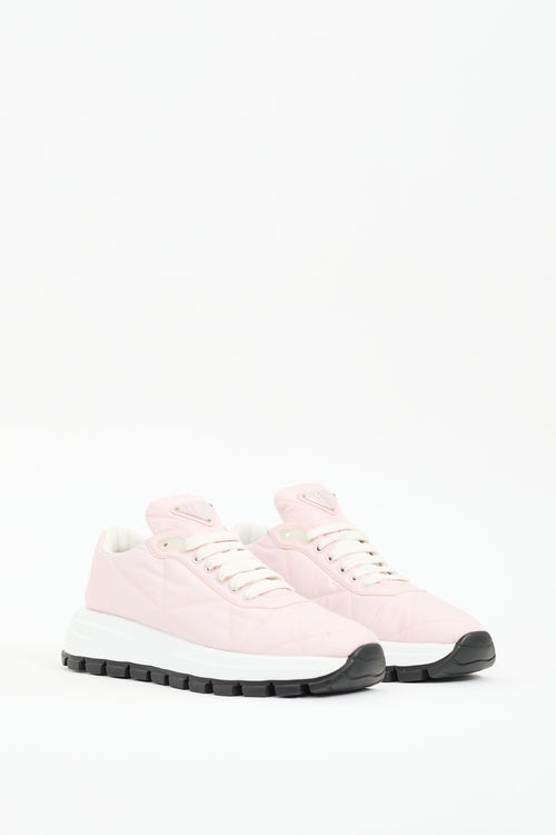 Prada Pink Nylon Piuma Sneaker