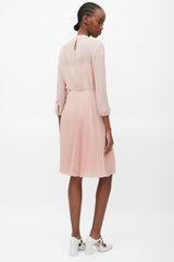 Prada Pink & Yellow Pleated Beaded Dress