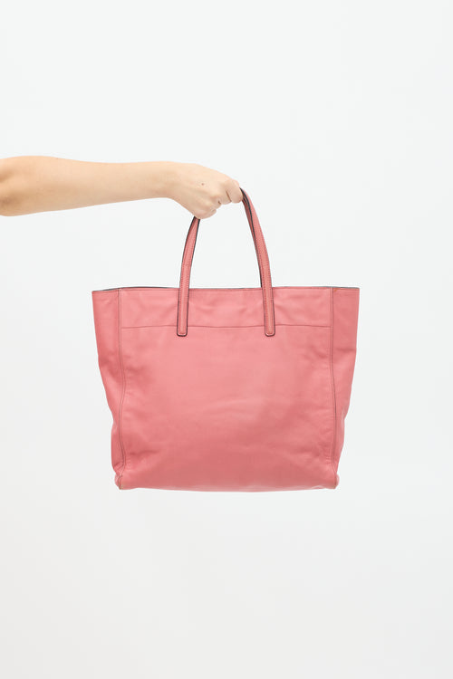 Prada Pink Saffiano Leather Tote Bag