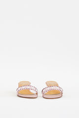 Prada 2000s Pink Satin Embellished Mule