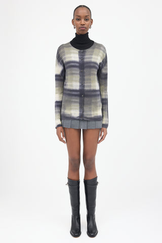 Prada Plaid Tie Dye Cardigan