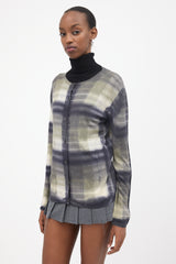 Prada Plaid Tie Dye Cardigan