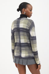 Prada Plaid Tie Dye Cardigan