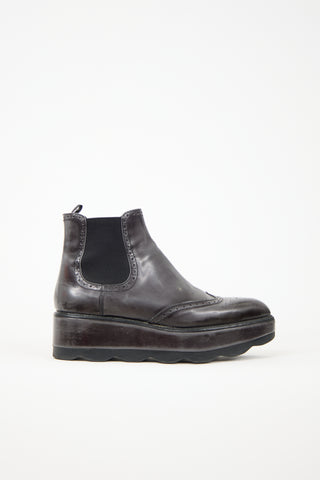 Prada Platform Brogue Chelsea Boot