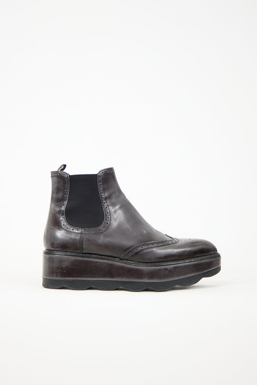 Prada Platform Brogue Chelsea Boot