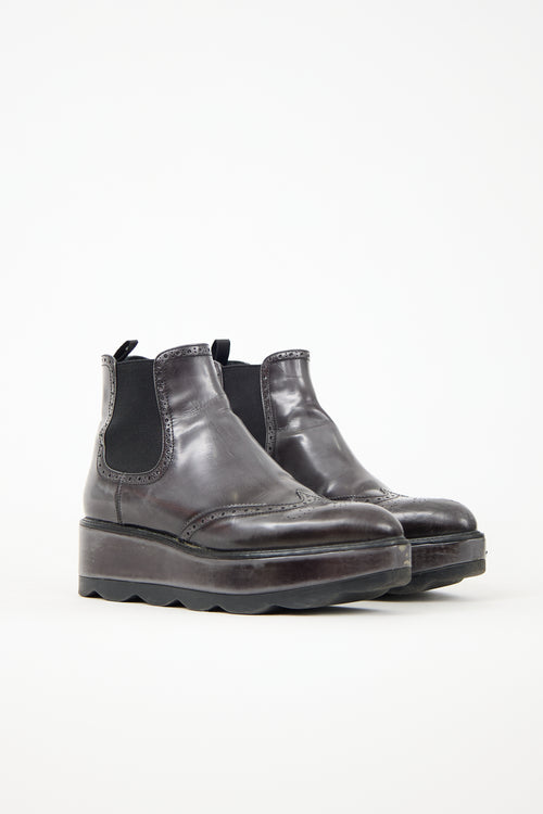 Prada Platform Brogue Chelsea Boot