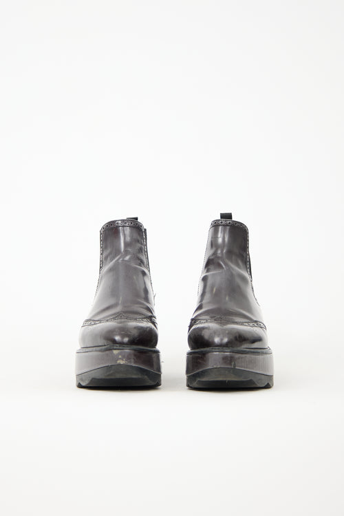 Prada Platform Brogue Chelsea Boot
