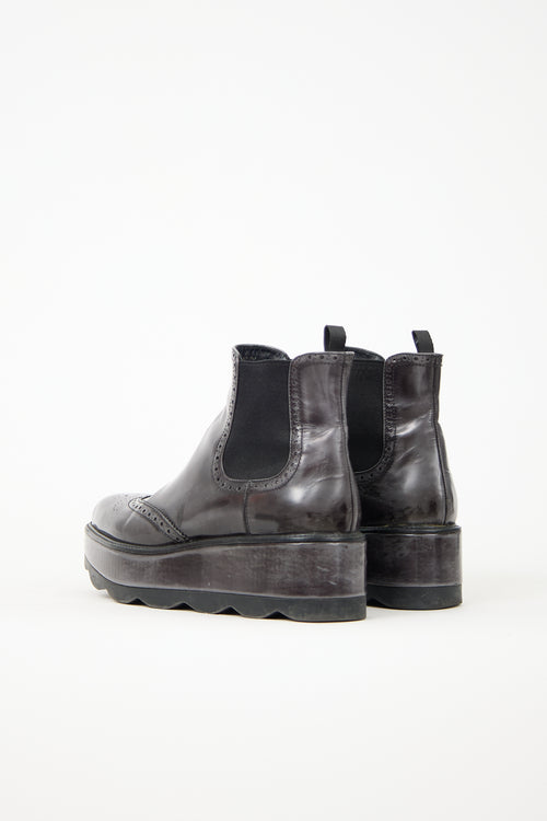 Prada Platform Brogue Chelsea Boot