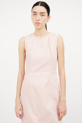 Prada Pink Cotton Sleeveless Panel Dress