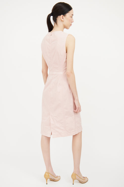Prada Pink Cotton Sleeveless Panel Dress