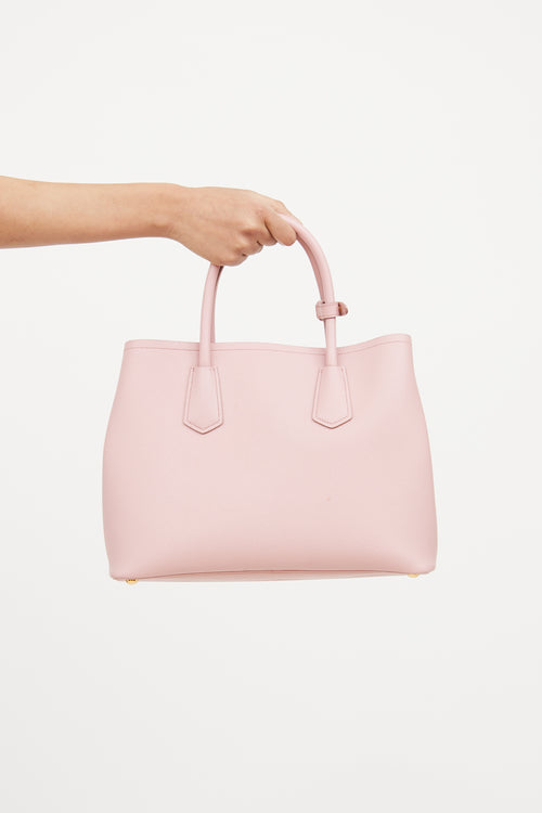 Pink Saffiano Cuir Double Bag