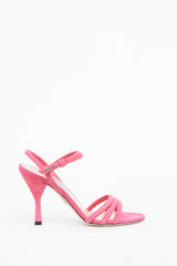 Prada Pink Suede Strappy Bow Pump