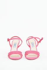 Prada Pink Suede Strappy Bow Pump