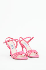Prada Pink Suede Strappy Bow Pump