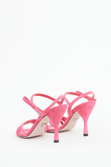 Prada Pink Suede Strappy Bow Pump