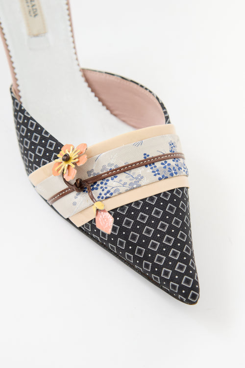 Prada Spring 2003 Printed Floral Mule