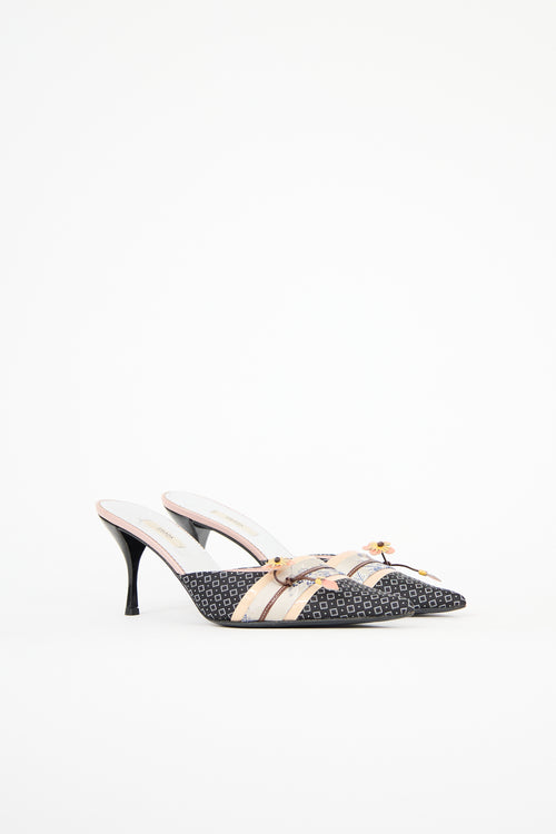 Prada Spring 2003 Printed Floral Mule