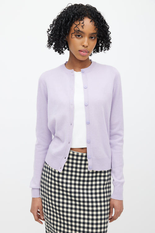 Prada Purple Cashmere Knit Cardigan