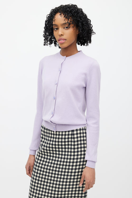 Prada Purple Cashmere Knit Cardigan