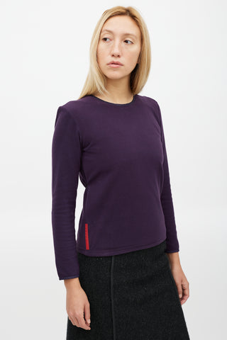 Prada Purple Fleece Drawstring Top