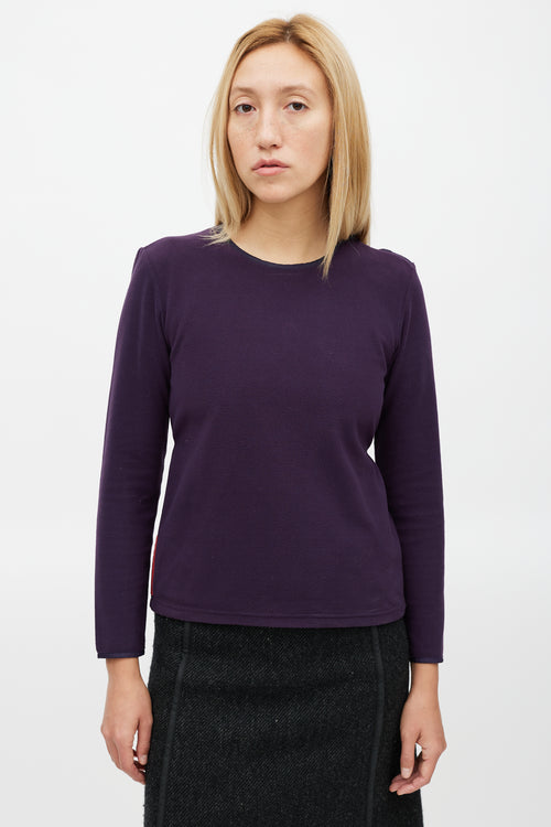 Prada Purple Fleece Drawstring Top