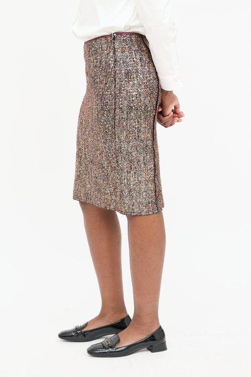 Prada Wool Metallic Tweed Skirt
