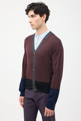 Prada Purple & Multi Wool Cardigan