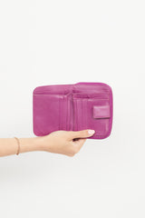 Prada Purple Saffiano Leather Bi-Fold Wallet