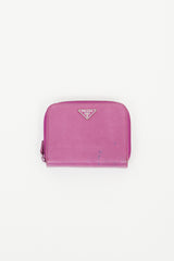 Prada Purple Saffiano Leather Bi-Fold Wallet