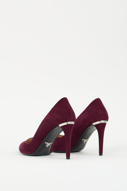 Prada Purple Suede & Black Leather Pump