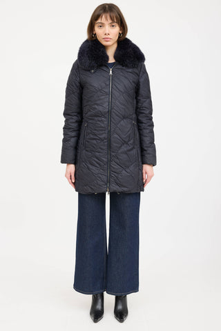 Prada Down Fur Trim Parka