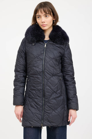 Prada Down Fur Trim Parka