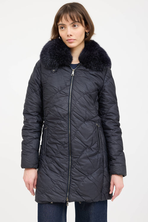Prada Down Fur Trim Parka