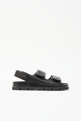 Prada Quilted Leather Logo Sandal