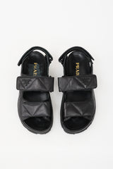 Prada Quilted Leather Logo Sandal