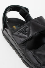 Prada Quilted Leather Logo Sandal