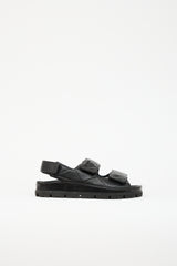 Prada Quilted Leather Logo Sandal
