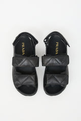 Prada Quilted Leather Logo Sandal