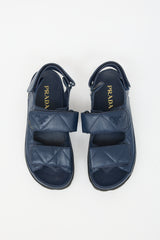 Prada Quilted Leather Logo Sandal