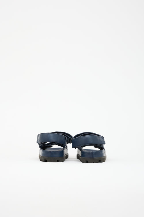 Prada Quilted Leather Logo Sandal