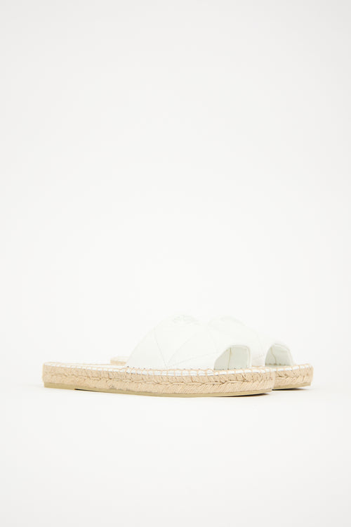 Prada Quilted Leather Logo Slide