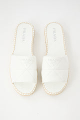 Prada Quilted Leather Logo Slide