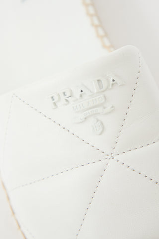 Prada Quilted Leather Logo Slide