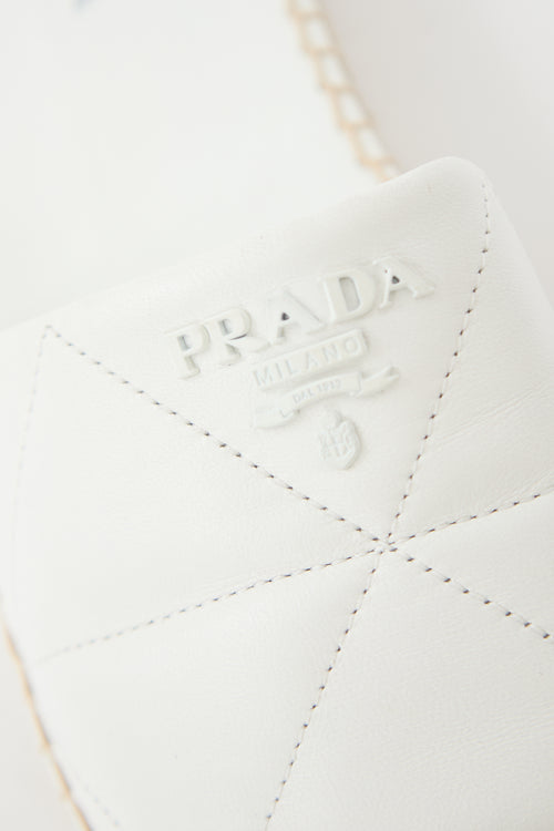 Prada Quilted Leather Logo Slide