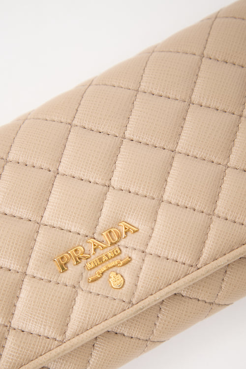 Prada Quilted Saffiano Long Wallet
