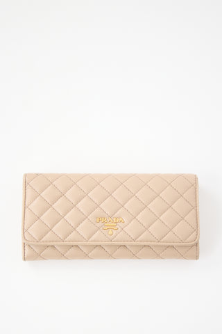 Prada Quilted Saffiano Long Wallet