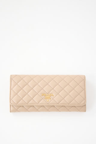Prada Quilted Saffiano Long Wallet