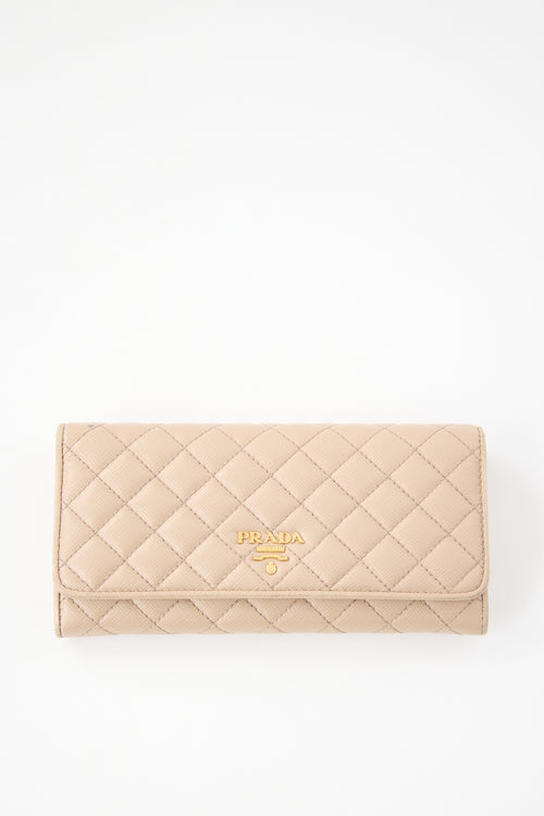 Prada Quilted Saffiano Long Wallet
