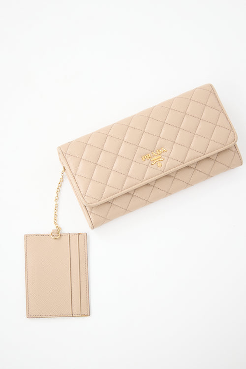 Prada Quilted Saffiano Long Wallet